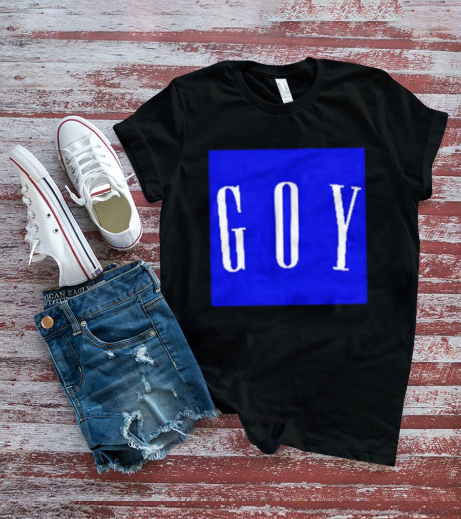 GOY Blue Bold Text Minimalist T-Shirt