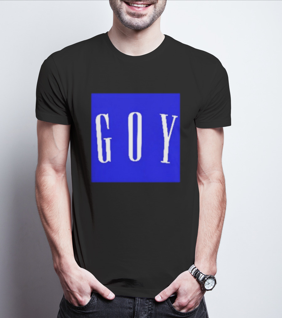 GOY Blue Bold Text Minimalist T-Shirt