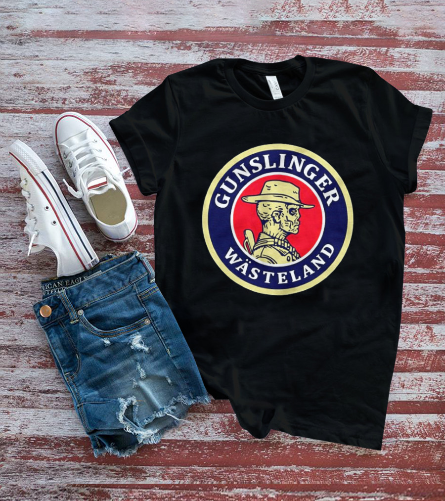 Gunslinger Wasteland Vintage Cowboy Skull T-Shirt