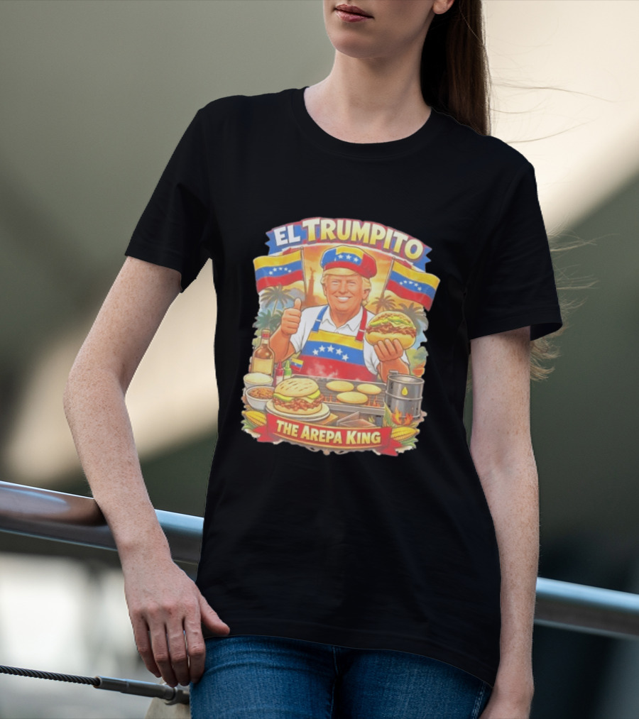 El Trumpito The Arepa King Venezuela Flag BBQ Cooking Image T-Shirt