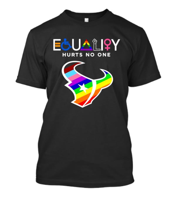 Houston Texans Equality Rainbow Logo Hurts No One T-Shirt