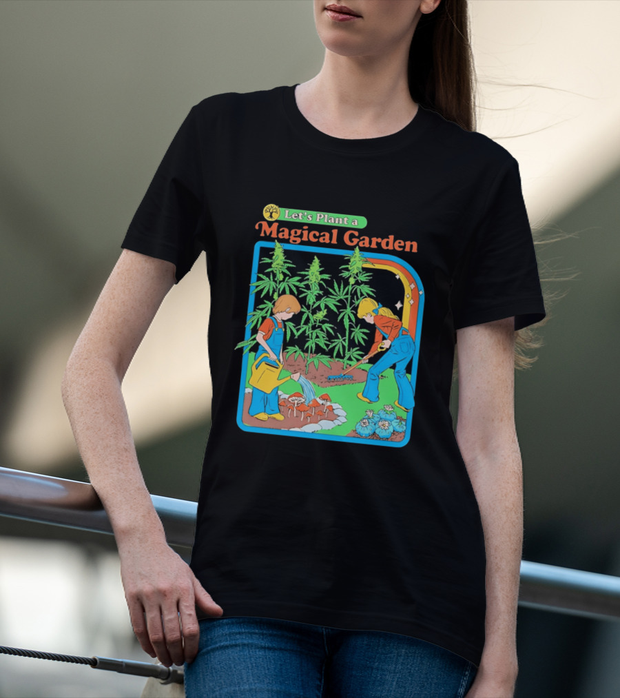 Let's Plant A Magical Garden Children Steven Rhodes Retro Gardening Adventure T-Shirt