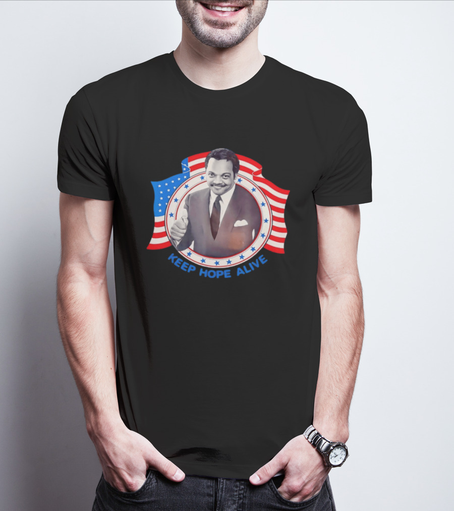 Jackson Jesse Keep Hope Alive Patriotic American Flag Stars T-Shirt