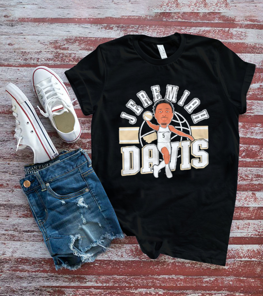 Jeremiah Davis Basketball Caricature Montana State Bobcats '26 T-Shirt