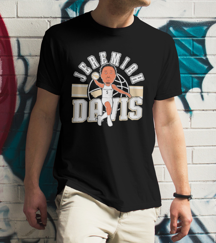 Jeremiah Davis Basketball Caricature Montana State Bobcats '26 T-Shirt