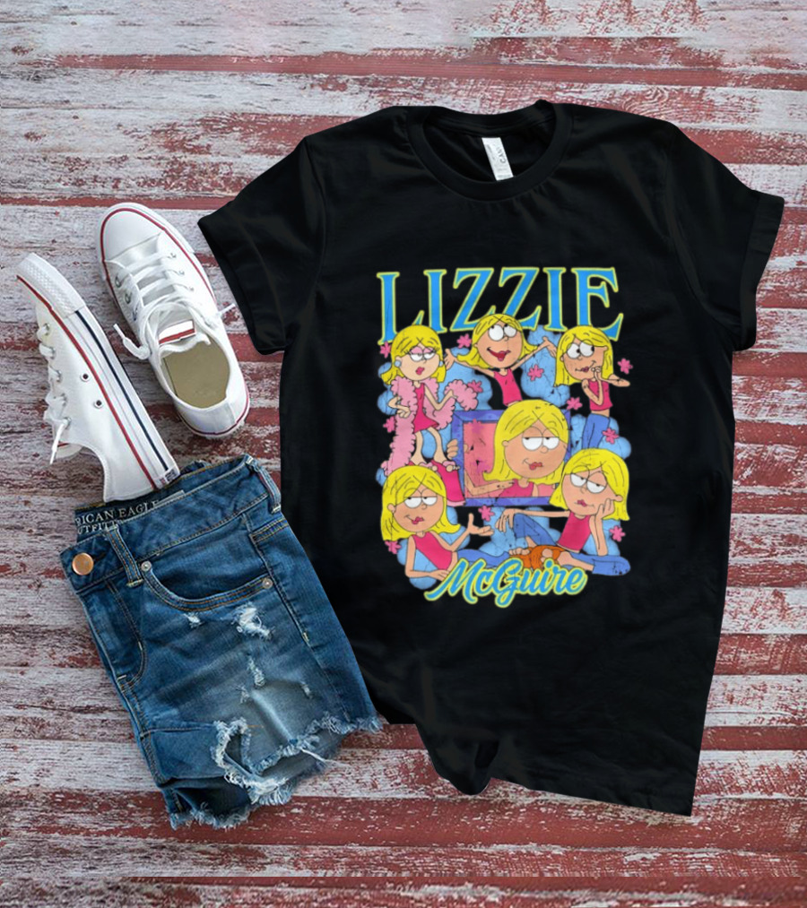 Lizzie McGuire Cartoon Characters Graphic Featuring Lizzie T-Shirt