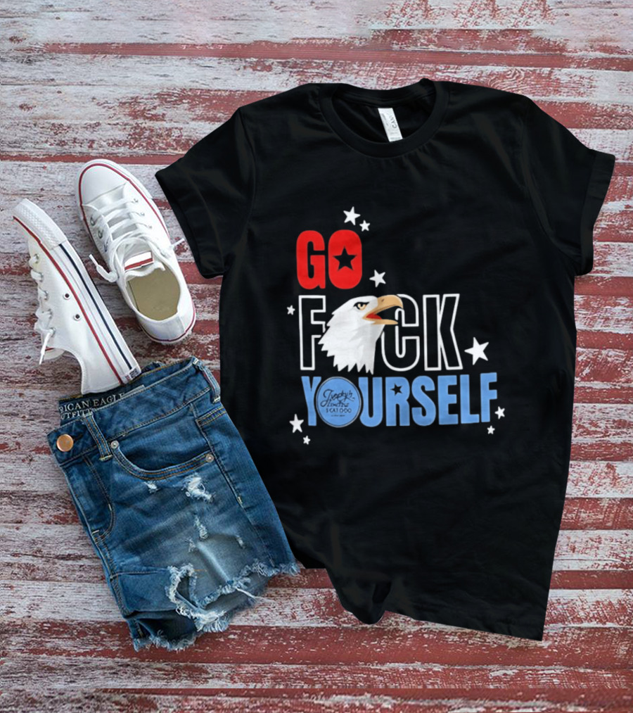 Jimmys Famous Seafood Go F Yourself Bald Eagle Stars T-Shirt