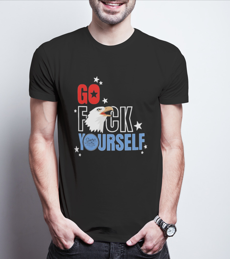 Jimmys Famous Seafood Go F Yourself Bald Eagle Stars T-Shirt