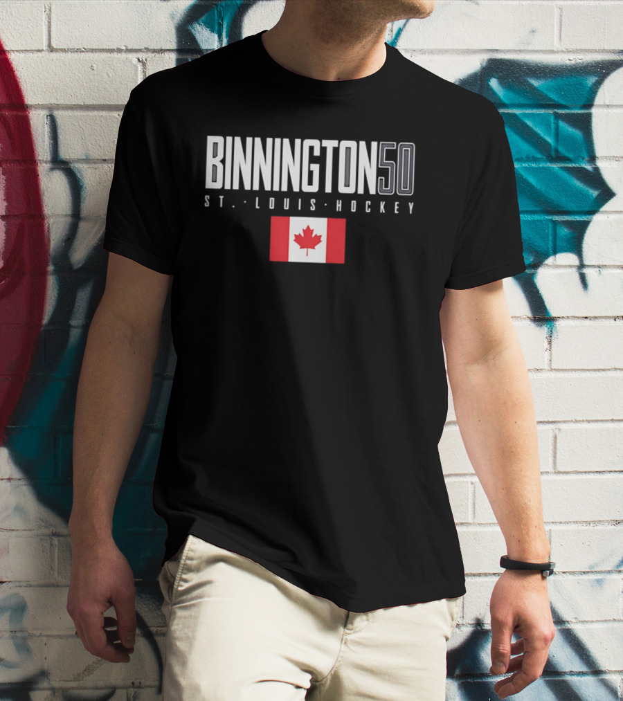 Binnington 50 St. Louis Hockey Canada Flag T-Shirt