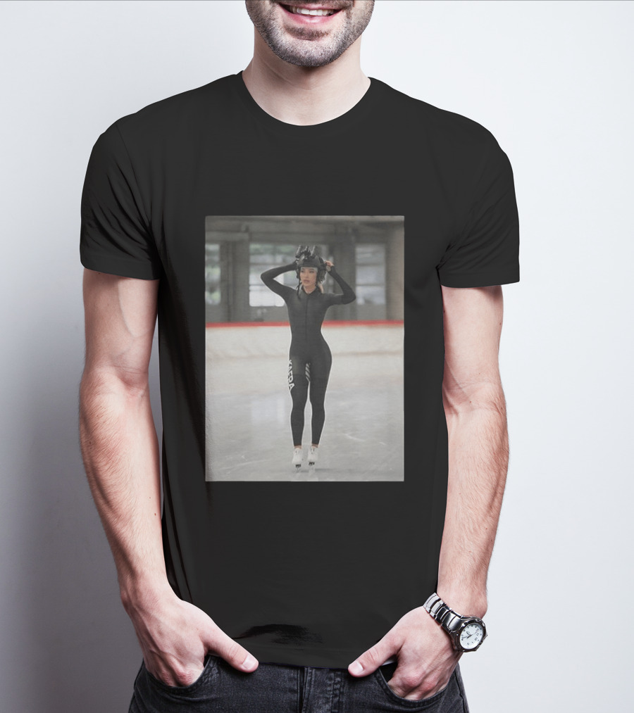 Jutta Leerdam Speed Skating Night Vision Helmet And Suit Ice Rink T-Shirt
