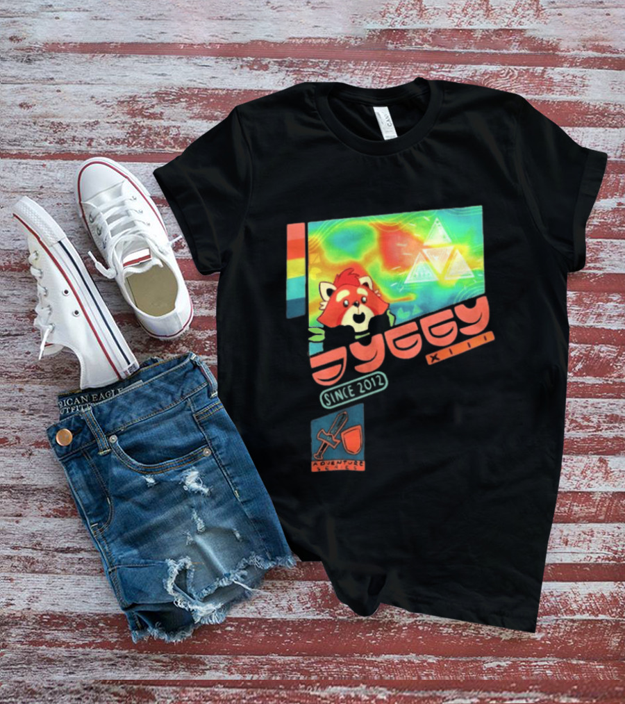 Jyggy Adventuring Since 2012 Red Panda Adventure Seeker Triangles T-Shirt