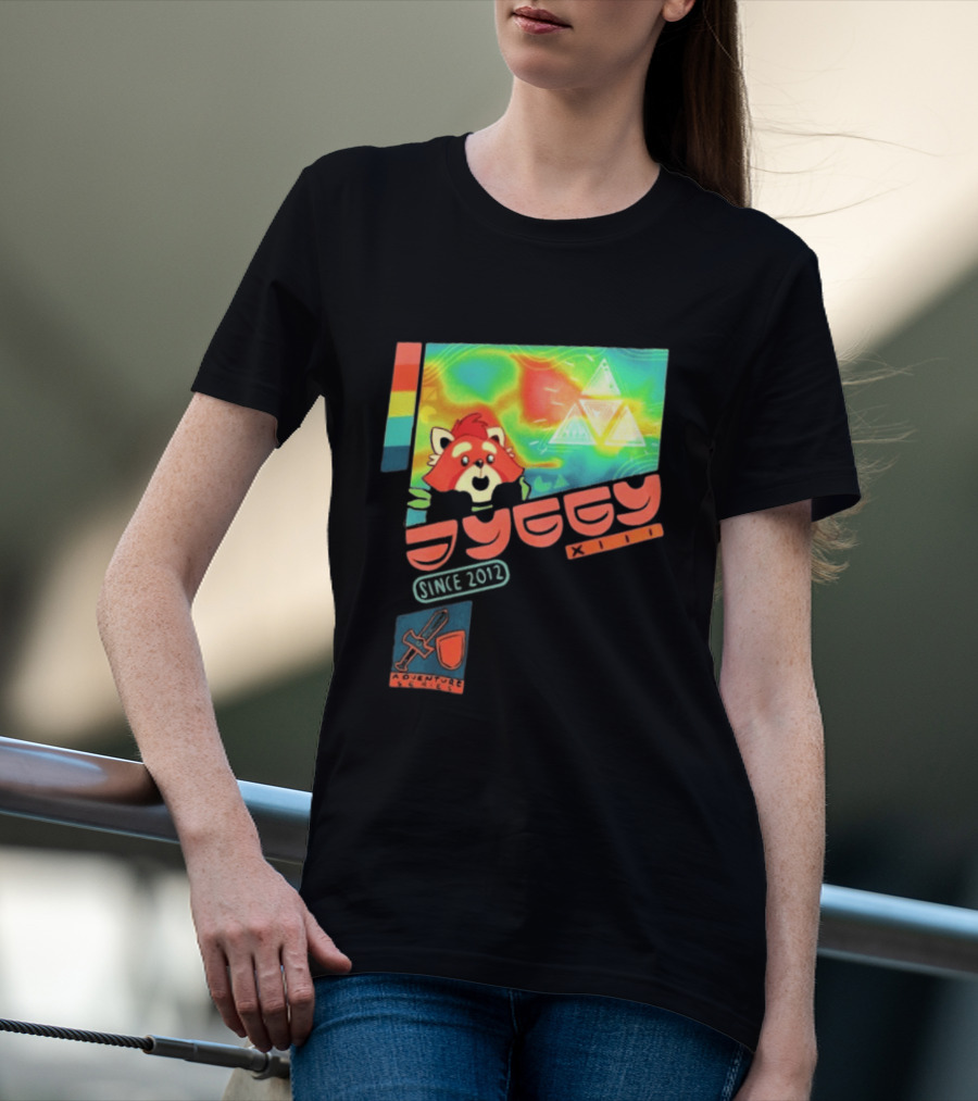 Jyggy Adventuring Since 2012 Red Panda Adventure Seeker Triangles T-Shirt