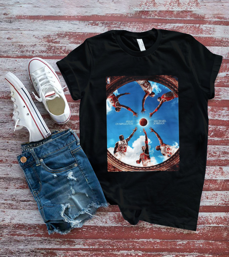 Feliz Cumpleaños Michael Jordan Basketball Reach Sky 23 T-Shirt