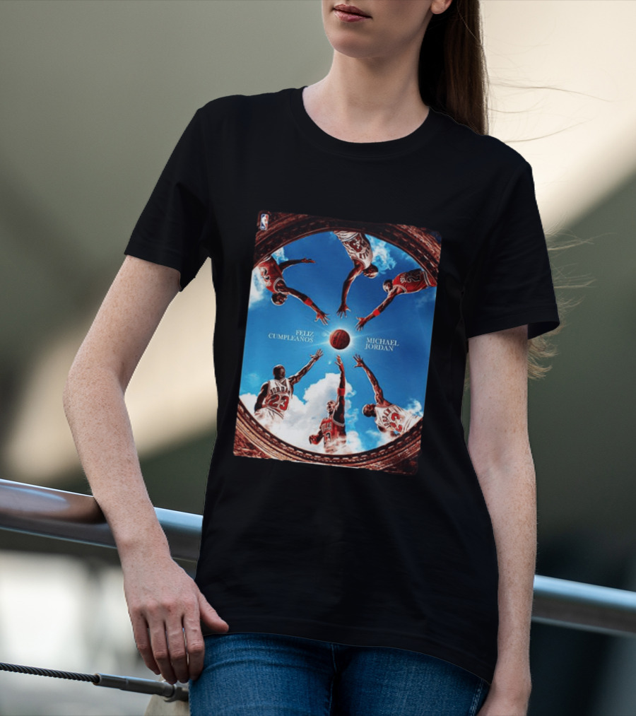 Feliz Cumpleaños Michael Jordan Basketball Reach Sky 23 T-Shirt