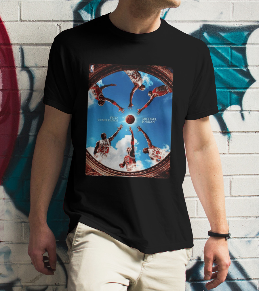 Feliz Cumpleaños Michael Jordan Basketball Reach Sky 23 T-Shirt