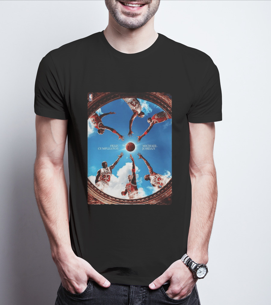 Feliz Cumpleaños Michael Jordan Basketball Reach Sky 23 T-Shirt