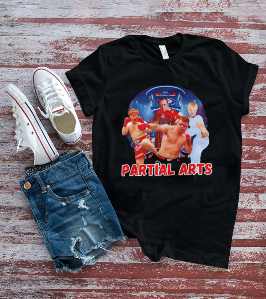 Partial Arts Fighters In Arena Battle T-Shirt