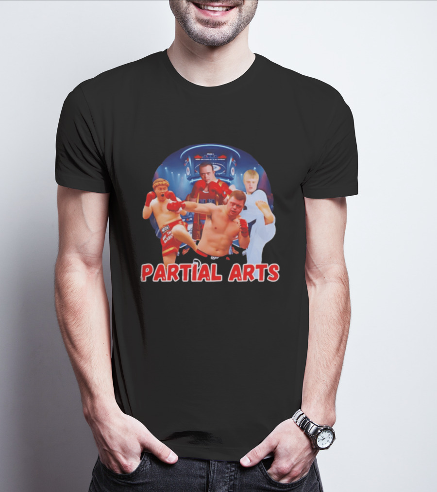 Partial Arts Fighters In Arena Battle T-Shirt