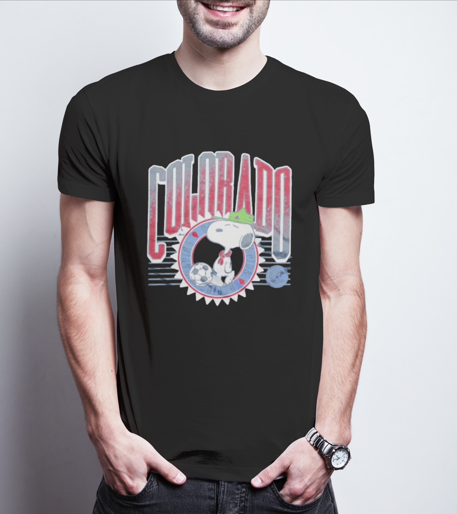Peanuts Snoopy Colorado Rapids Soccer Cartoon T-Shirt