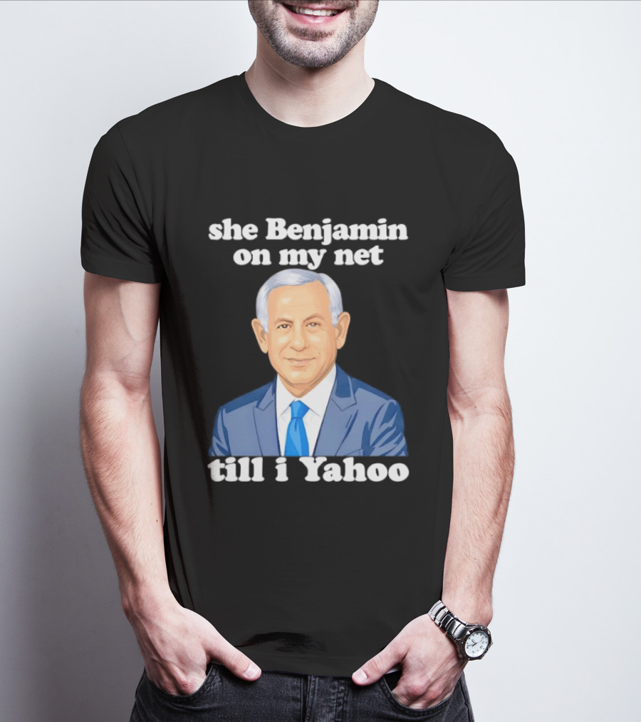 She Benjamin On My Net Till I Yahoo Cartoon Benjamin Portrait Blue Suit T-Shirt