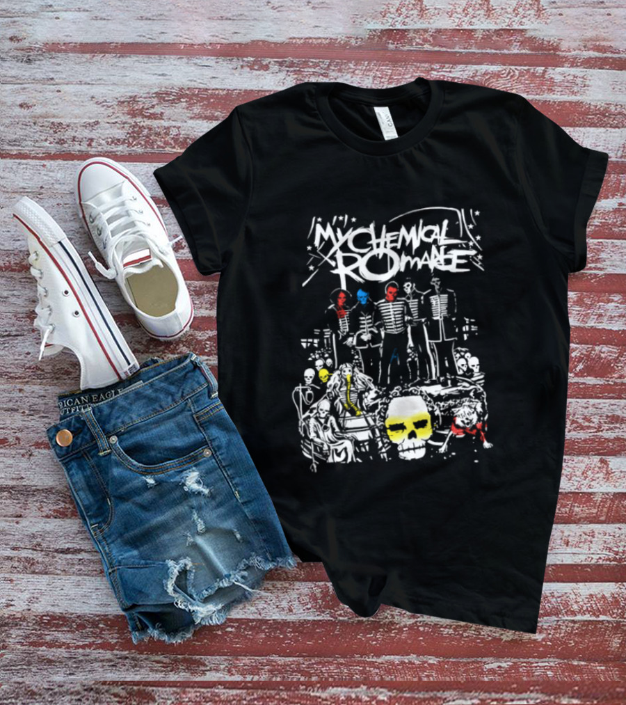 Skeletons My Chemical Romance Three Cheers Graffiti Rock T-Shirt