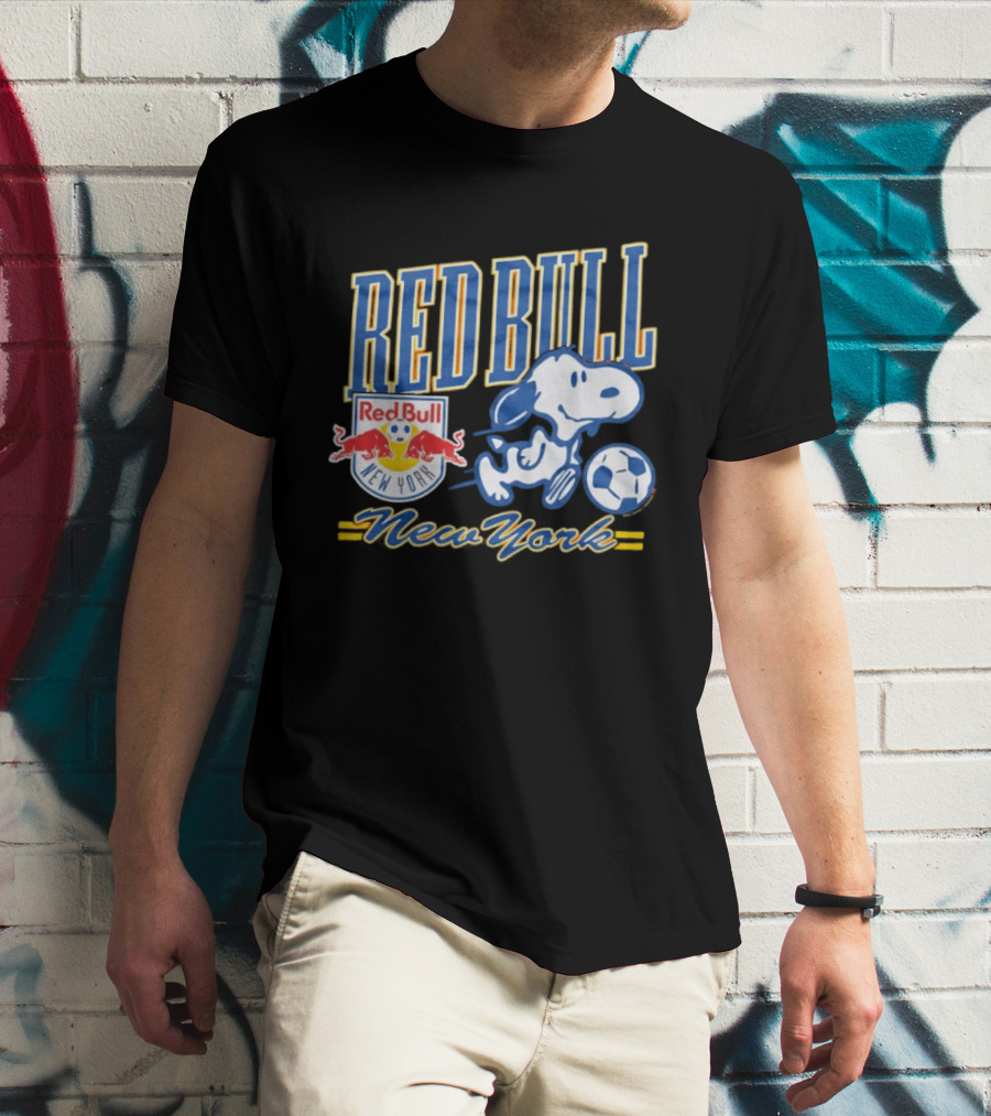 Peanuts Snoopy Red Bull New York Soccer Collaboration T-Shirt