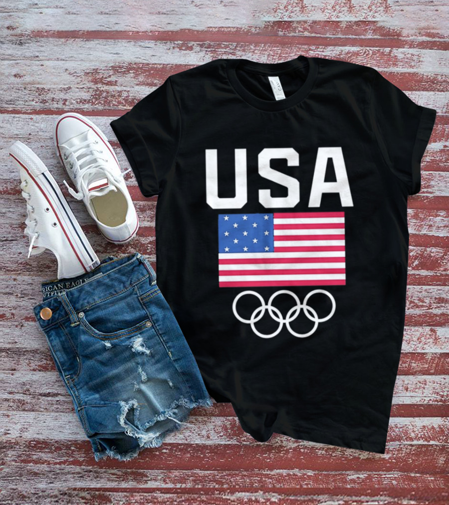 USA Flag Olympic Rings Team USA T-Shirt