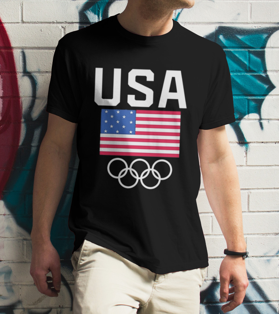 USA Flag Olympic Rings Team USA T-Shirt