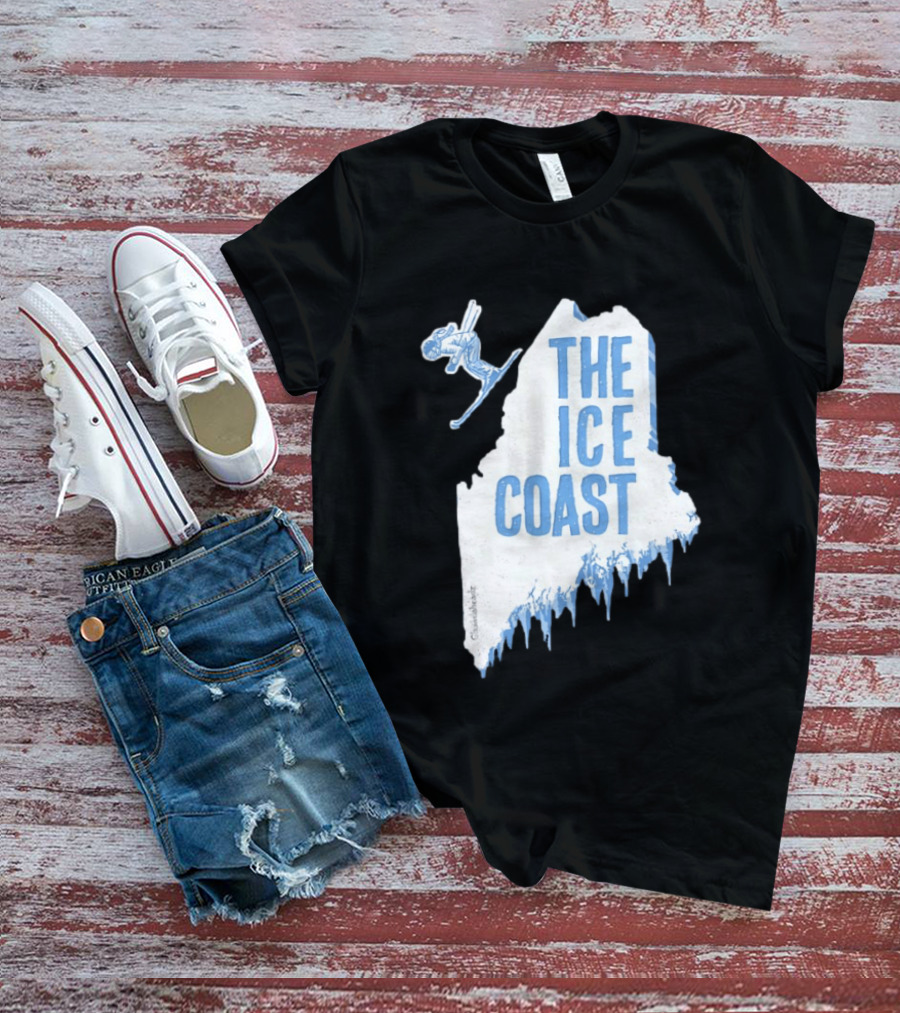 The Ice Coast Skier Jumping Map T-Shirt
