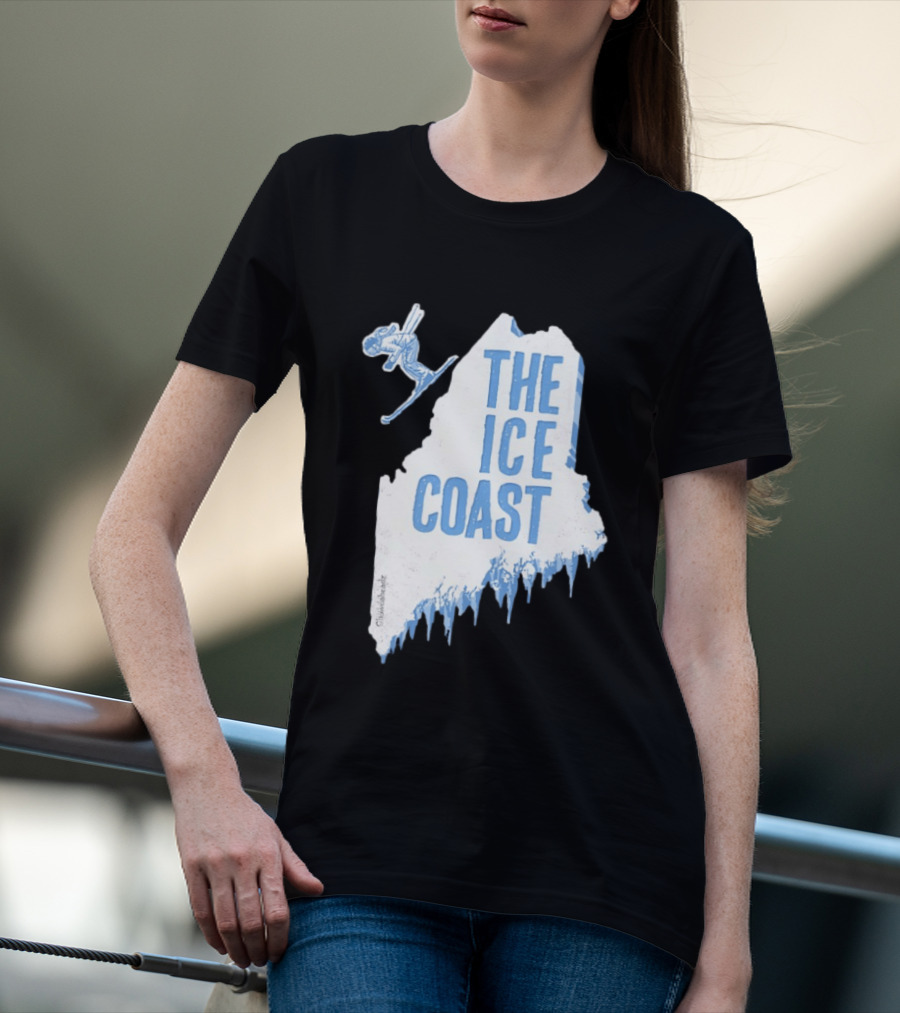 The Ice Coast Skier Jumping Map T-Shirt