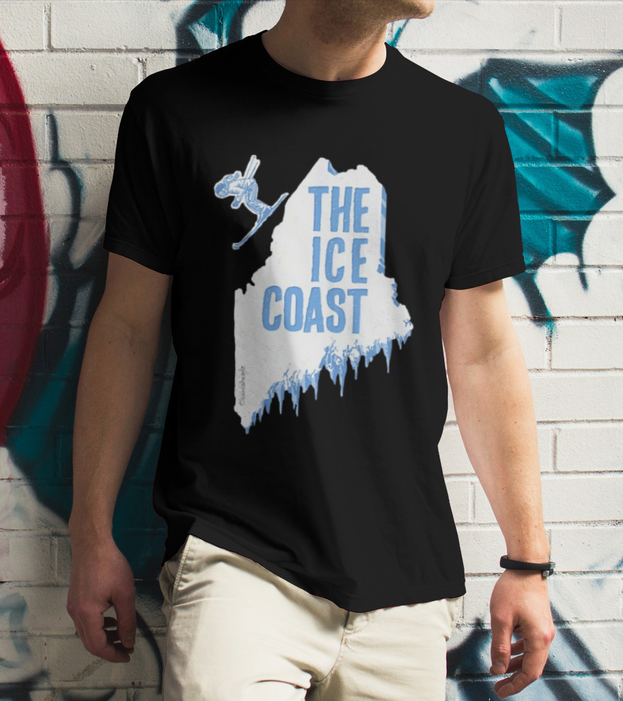 The Ice Coast Skier Jumping Map T-Shirt