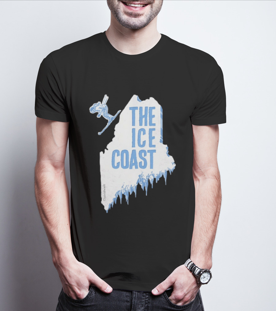 The Ice Coast Skier Jumping Map T-Shirt