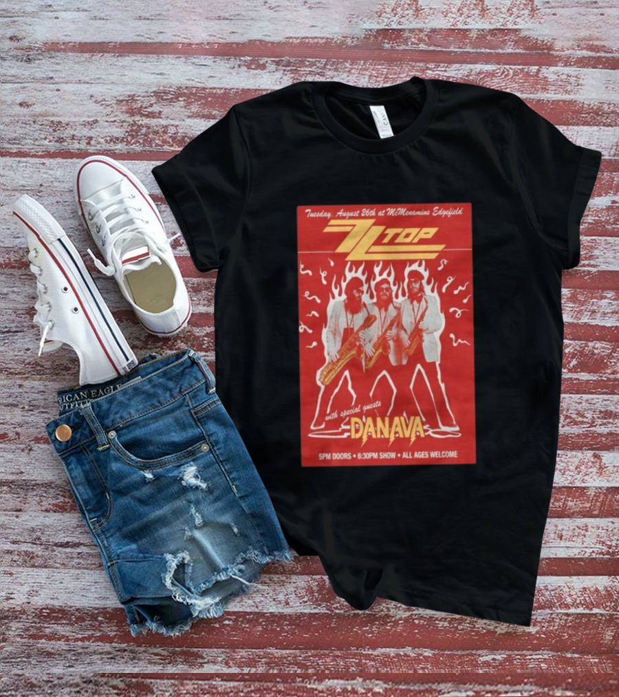 ZZTop Danava Tour McMenamins Edgefield August 26 All Ages Welcome T-Shirt