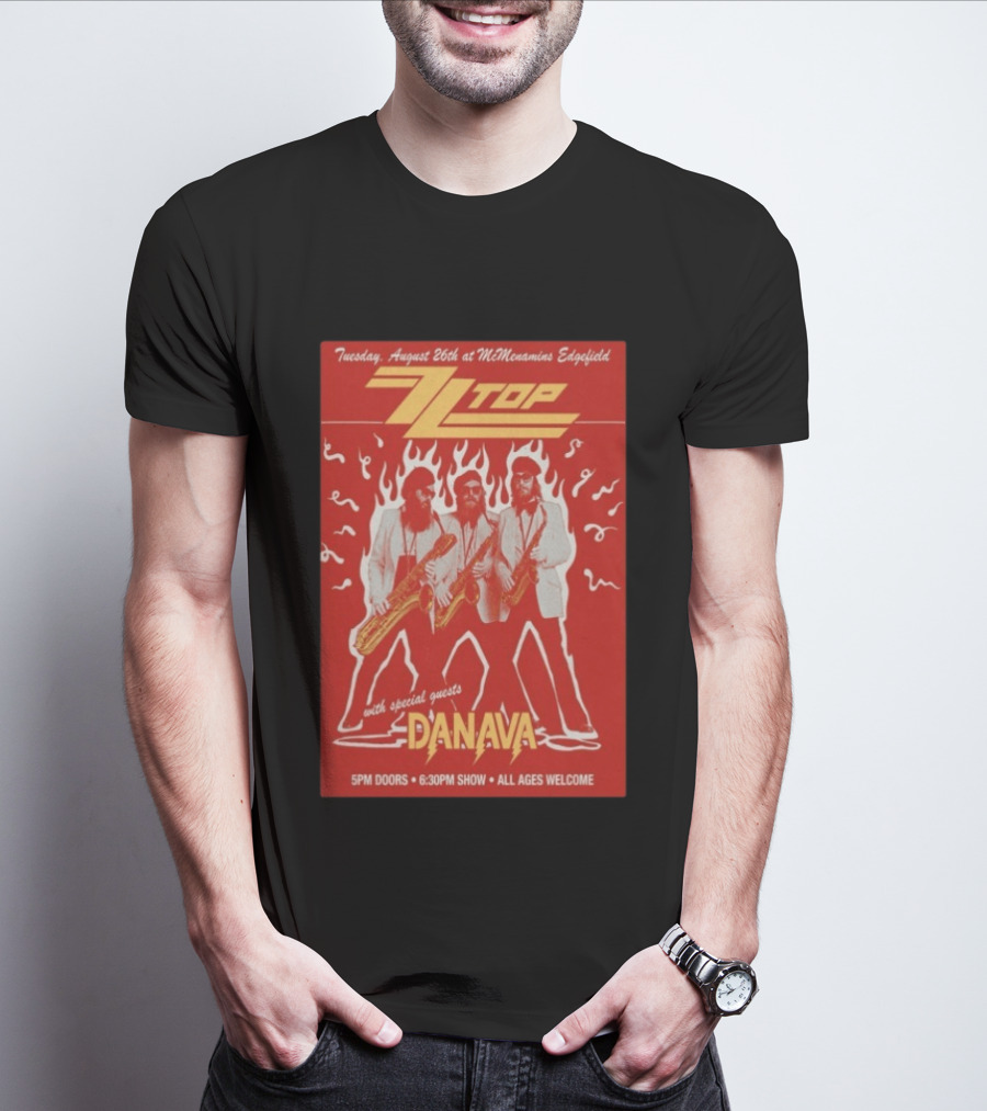 ZZTop Danava Tour McMenamins Edgefield August 26 All Ages Welcome T-Shirt