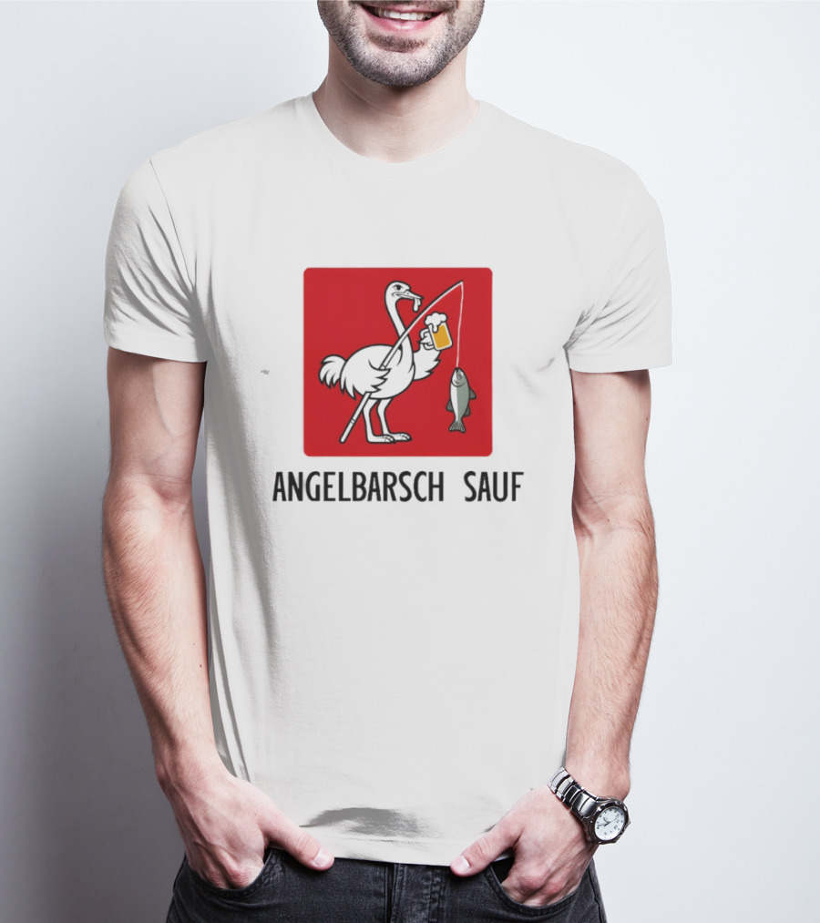 Angelbarsch Sauf Pelican Beer Fish Catching Fun T-Shirt