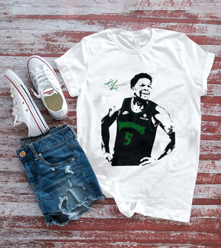 Anthony Edwards Minnesota Timberwolves Number 5 Signature T-Shirt