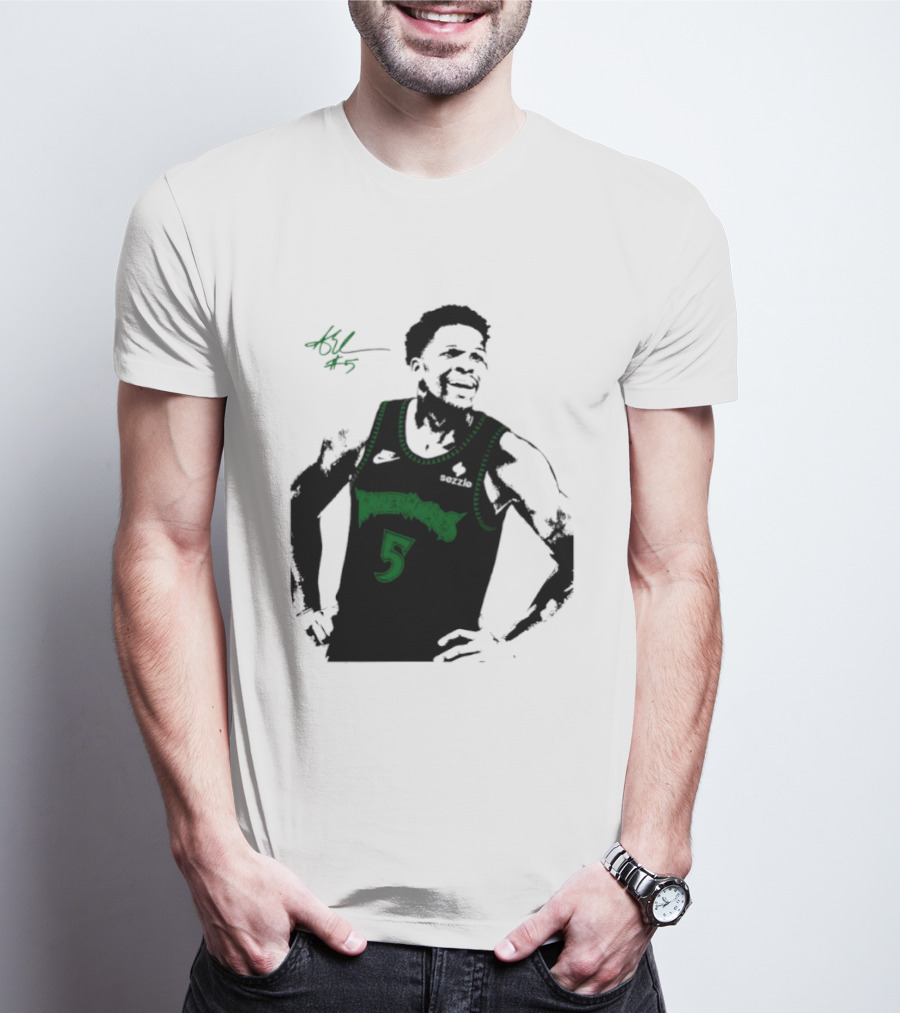 Anthony Edwards Minnesota Timberwolves Number 5 Signature T-Shirt