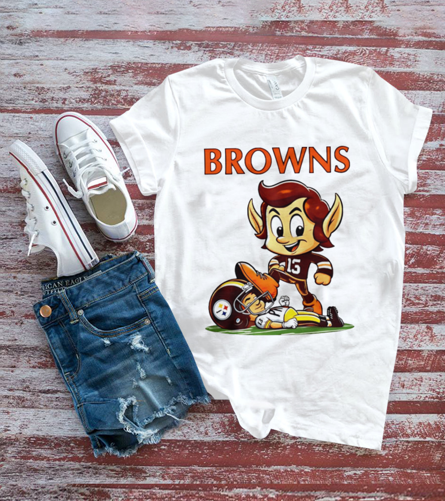 Cleveland Browns Victory Over Pittsburgh Steelers Rivalry Brownie T-Shirt