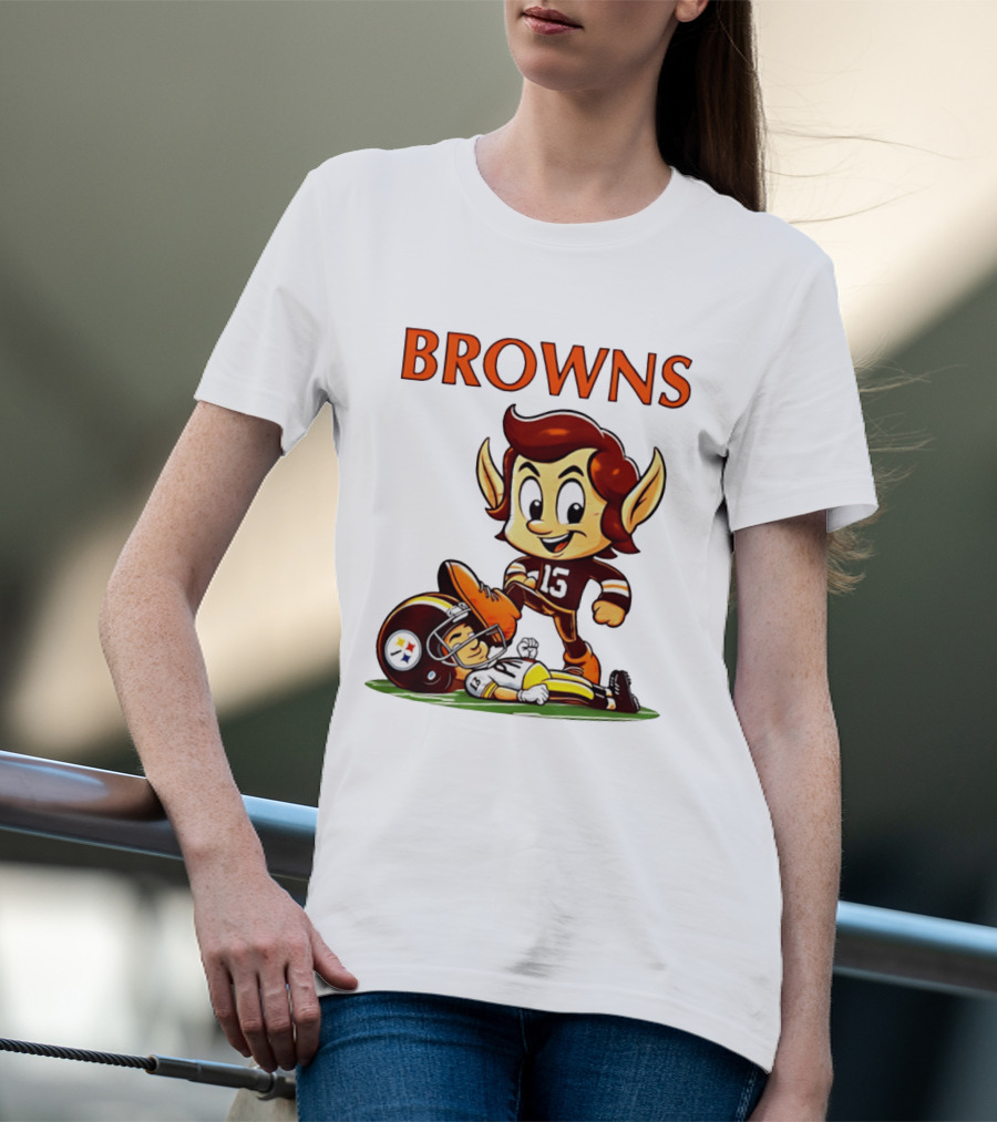 Cleveland Browns Victory Over Pittsburgh Steelers Rivalry Brownie T-Shirt