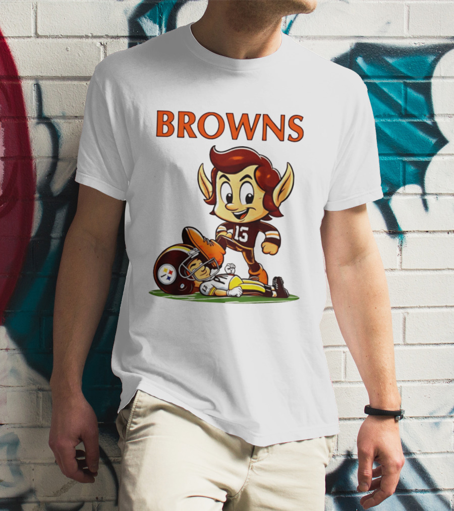 Cleveland Browns Victory Over Pittsburgh Steelers Rivalry Brownie T-Shirt