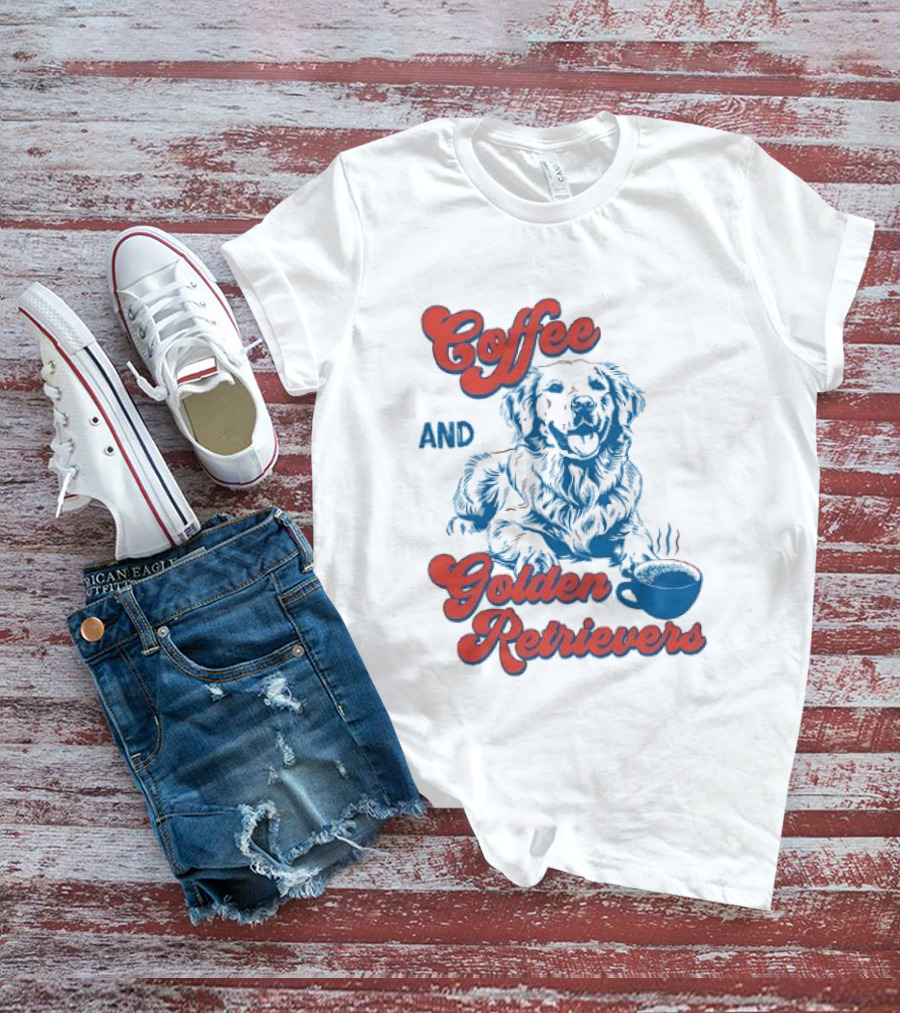 Coffee And Golden Retrievers Cozy Pet Lovers T-Shirt