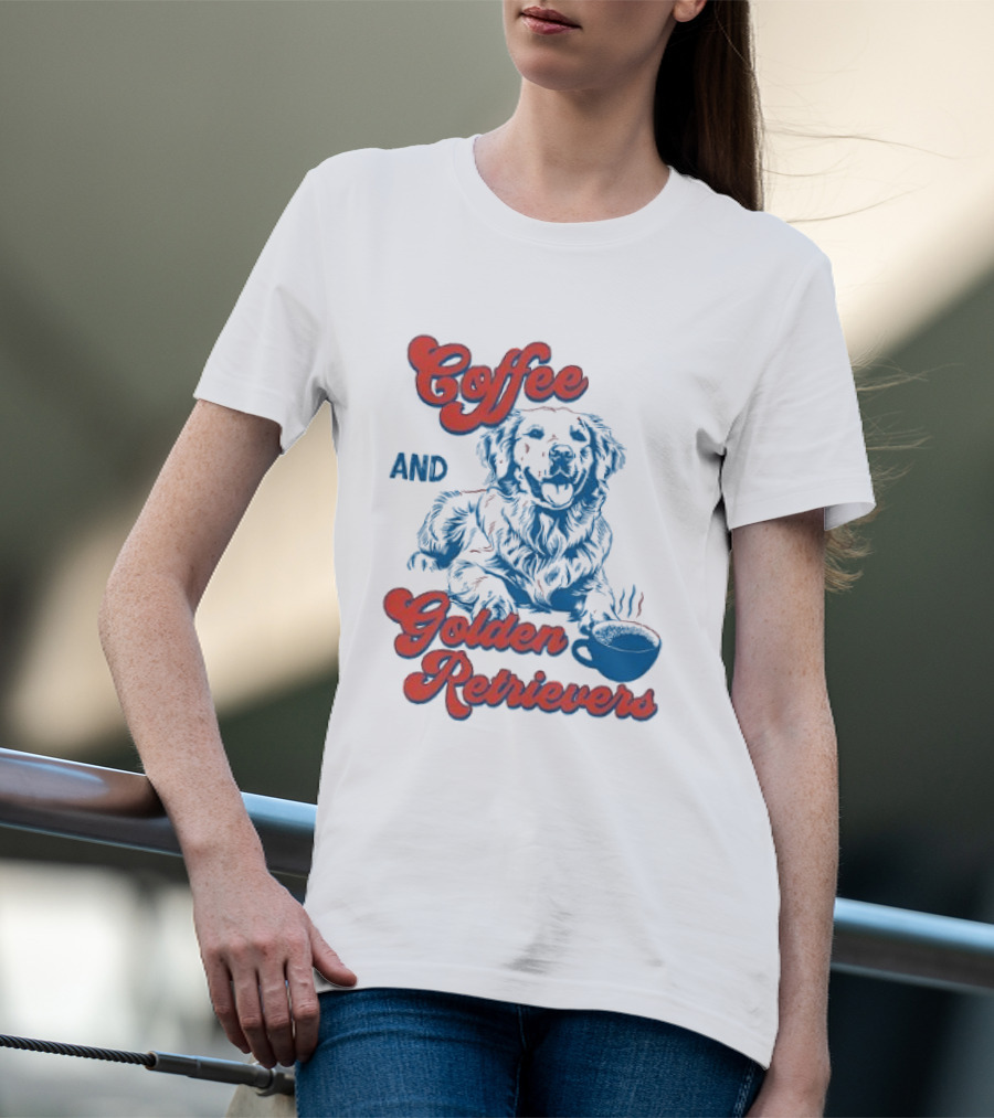 Coffee And Golden Retrievers Cozy Pet Lovers T-Shirt