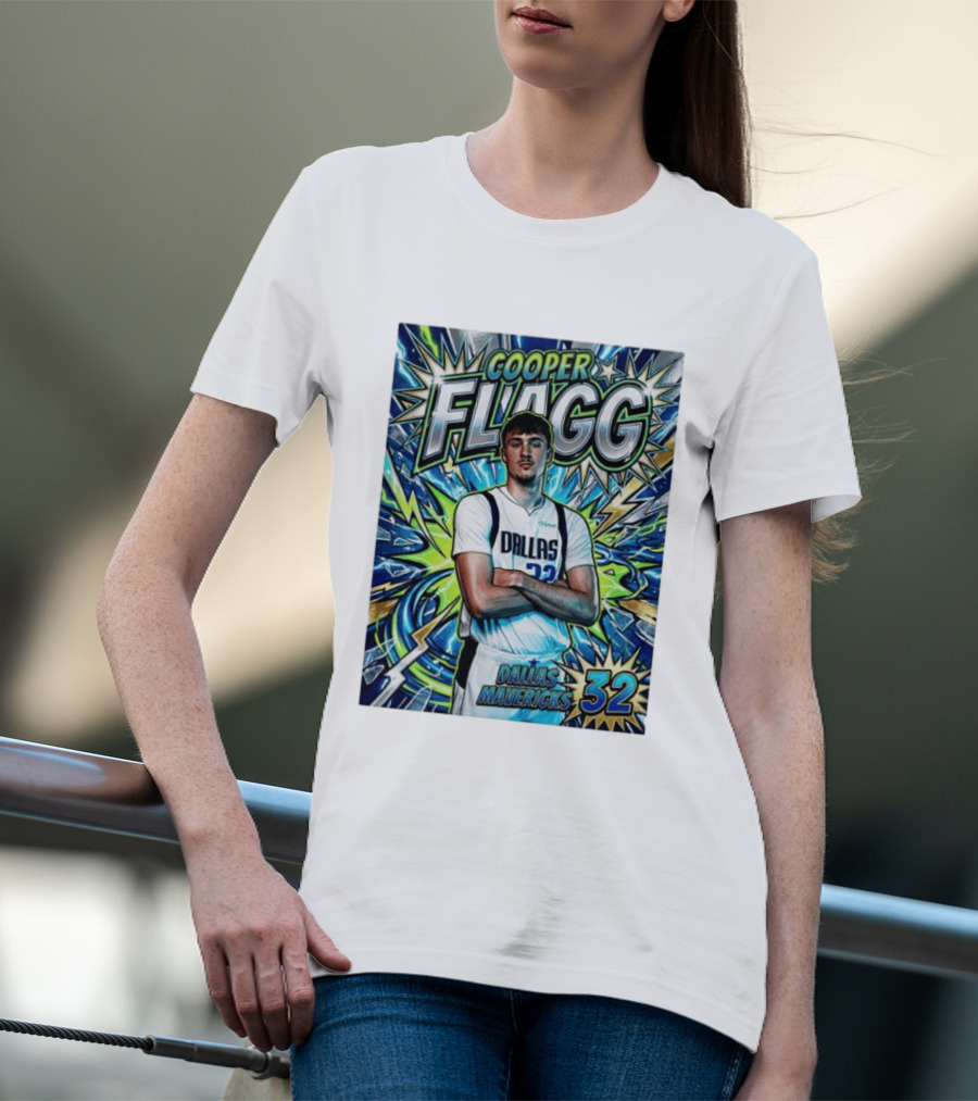 Cooper Flagg Dallas Mavericks 32 Comic T-Shirt