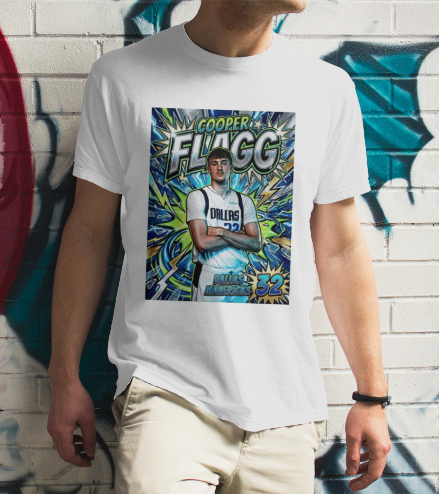 Cooper Flagg Dallas Mavericks 32 Comic T-Shirt