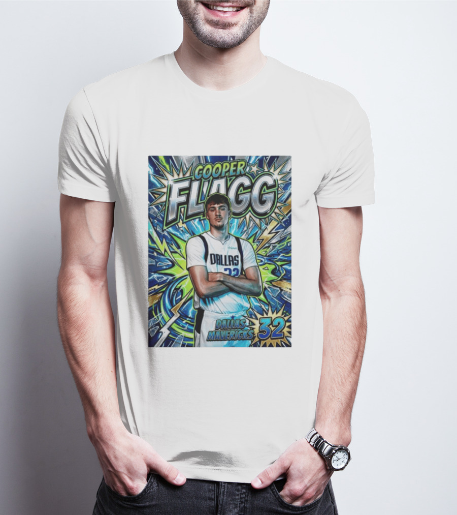 Cooper Flagg Dallas Mavericks 32 Comic T-Shirt