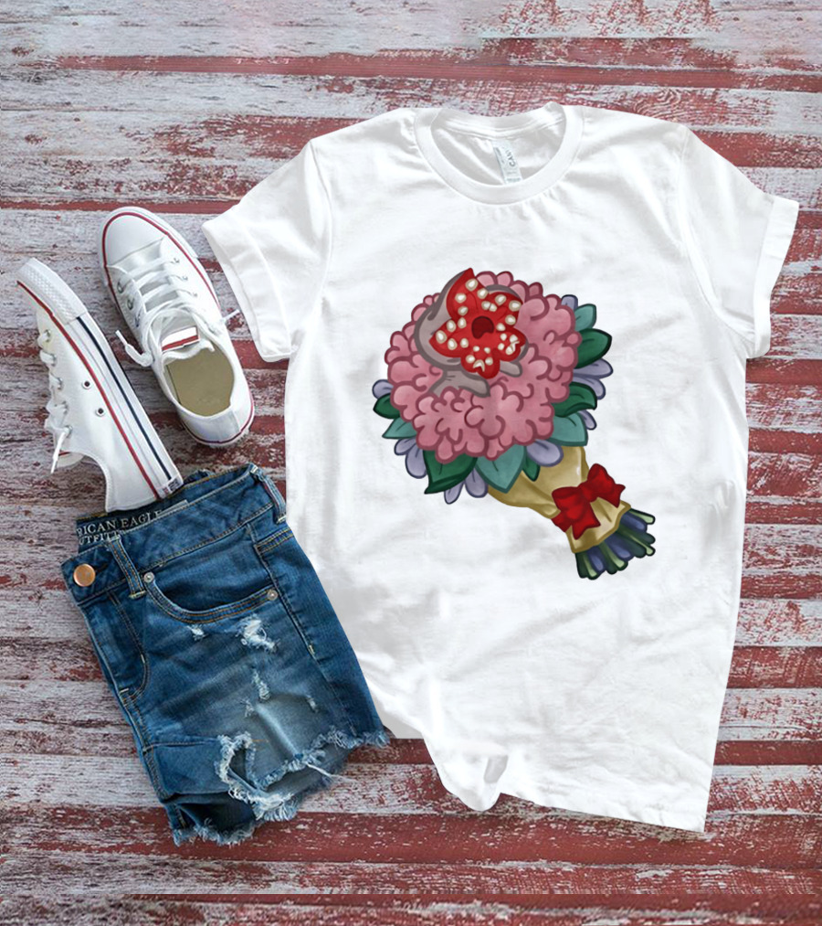 Demodog Valentine Bouquet Flowers Stranger Things Horror T-Shirt