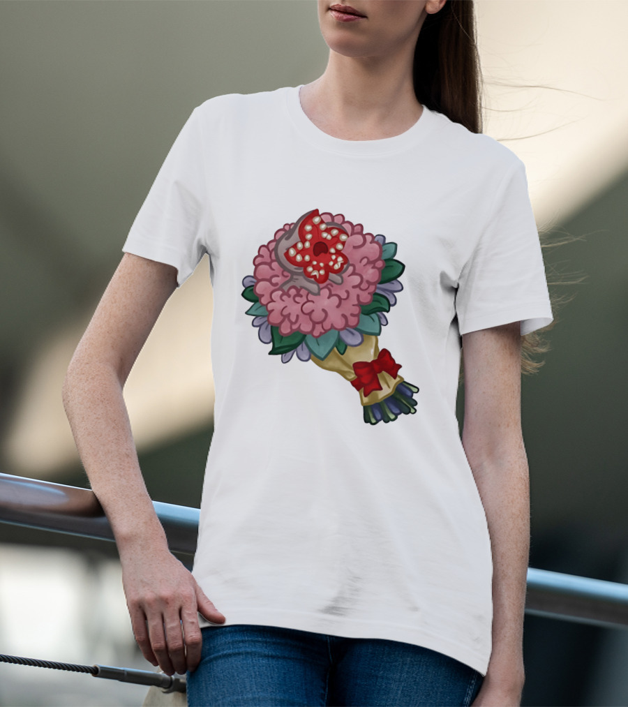 Demodog Valentine Bouquet Flowers Stranger Things Horror T-Shirt