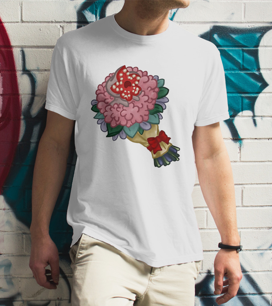 Demodog Valentine Bouquet Flowers Stranger Things Horror T-Shirt