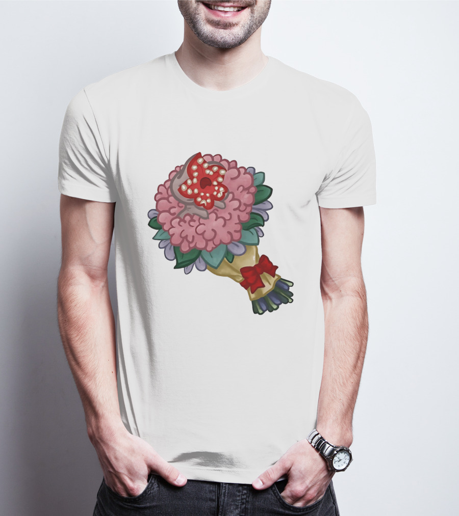 Demodog Valentine Bouquet Flowers Stranger Things Horror T-Shirt