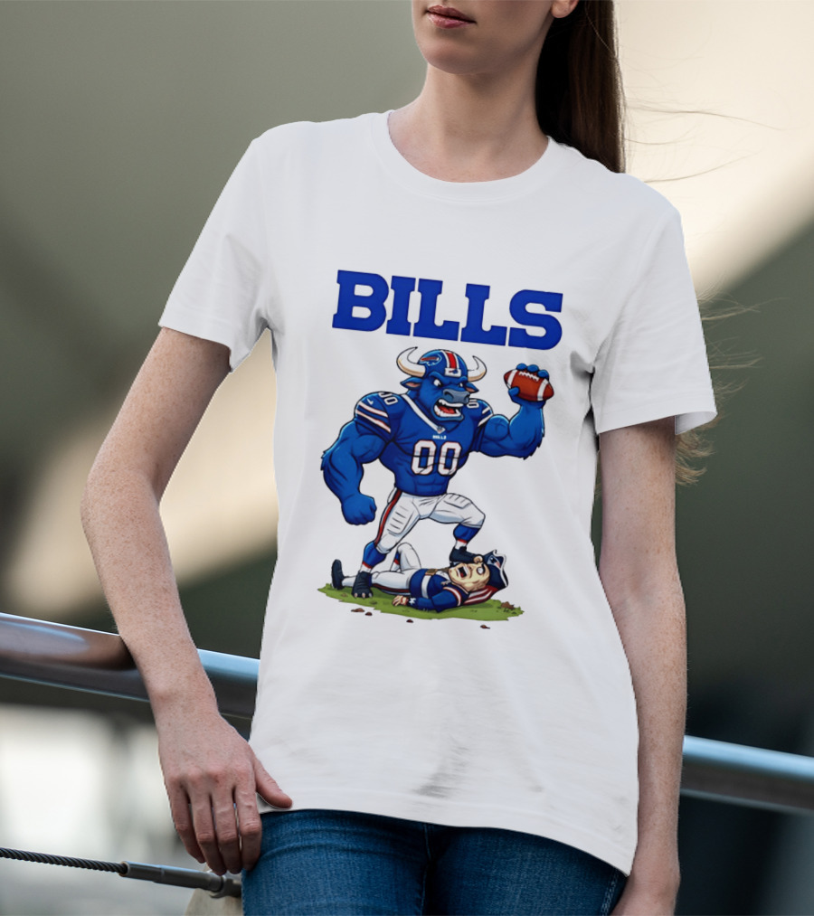 Buffalo Bills Vs New England Patriots Rivalry Comic Character Victory T-Shirt